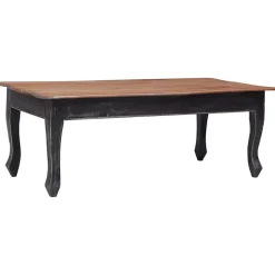 vidaXL Soffbord svart 120x60x45 cm massiv mahogny