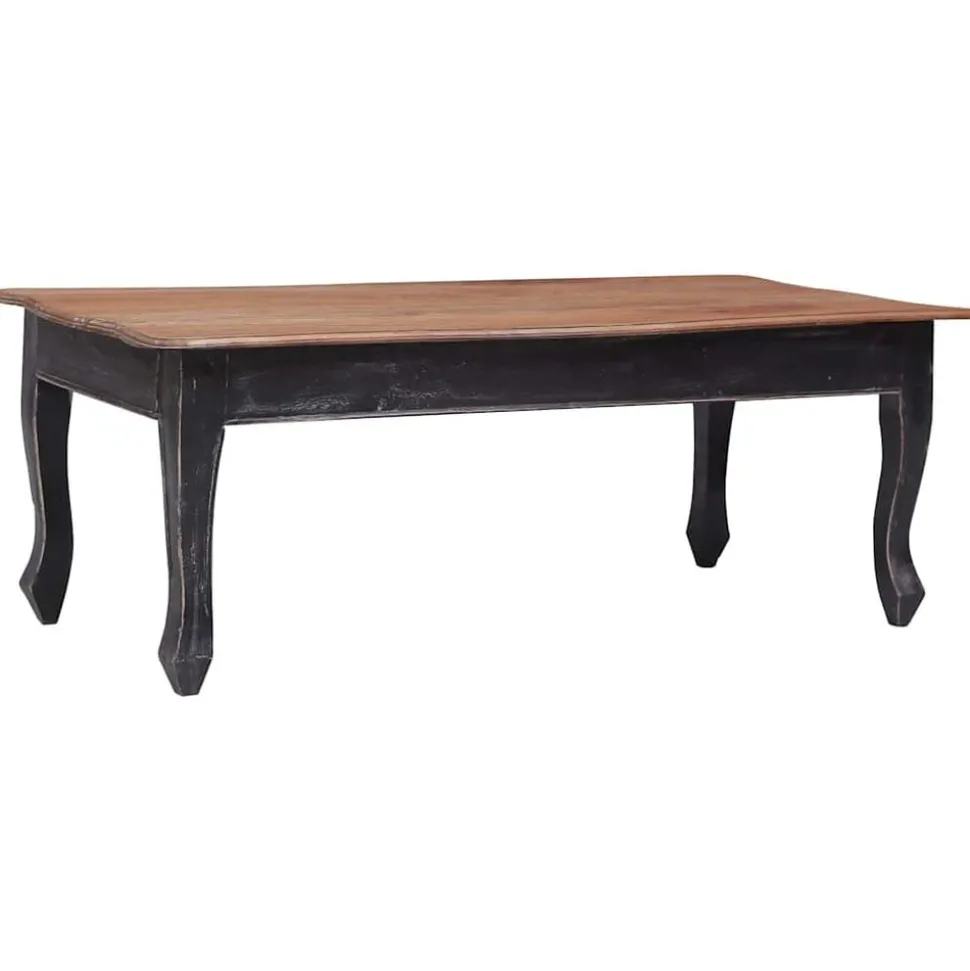 vidaXL Soffbord svart 120x60x45 cm massiv mahogny