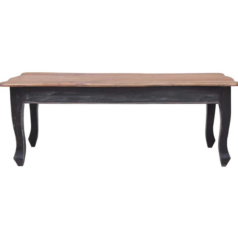 vidaXL Soffbord svart 120x60x45 cm massiv mahogny