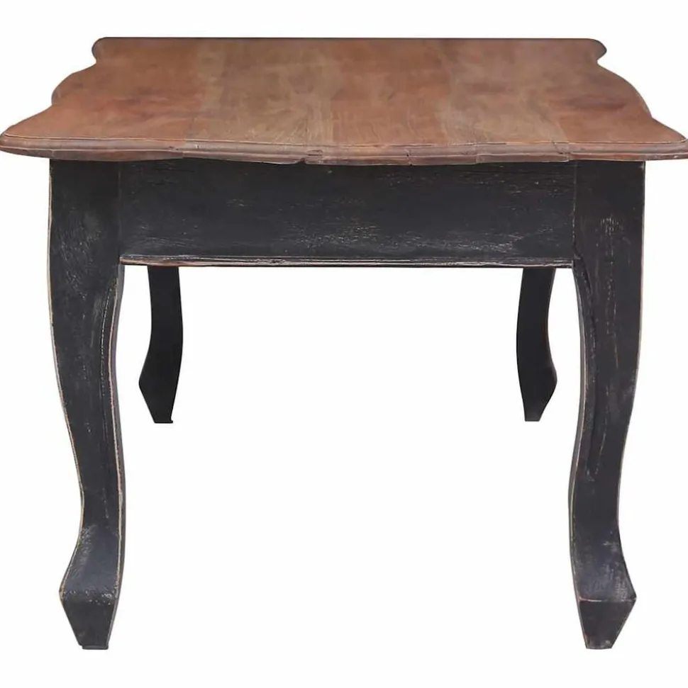 vidaXL Soffbord svart 120x60x45 cm massiv mahogny