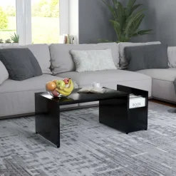 vidaXL Soffbord svart 90x45x35 cm konstruerat trä
