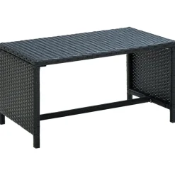 vidaXL Soffbord svart 70x40x38 cm konstrotting