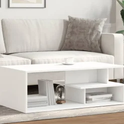 vidaXL Soffbord vit 102x55x35 cm konstruerat trä