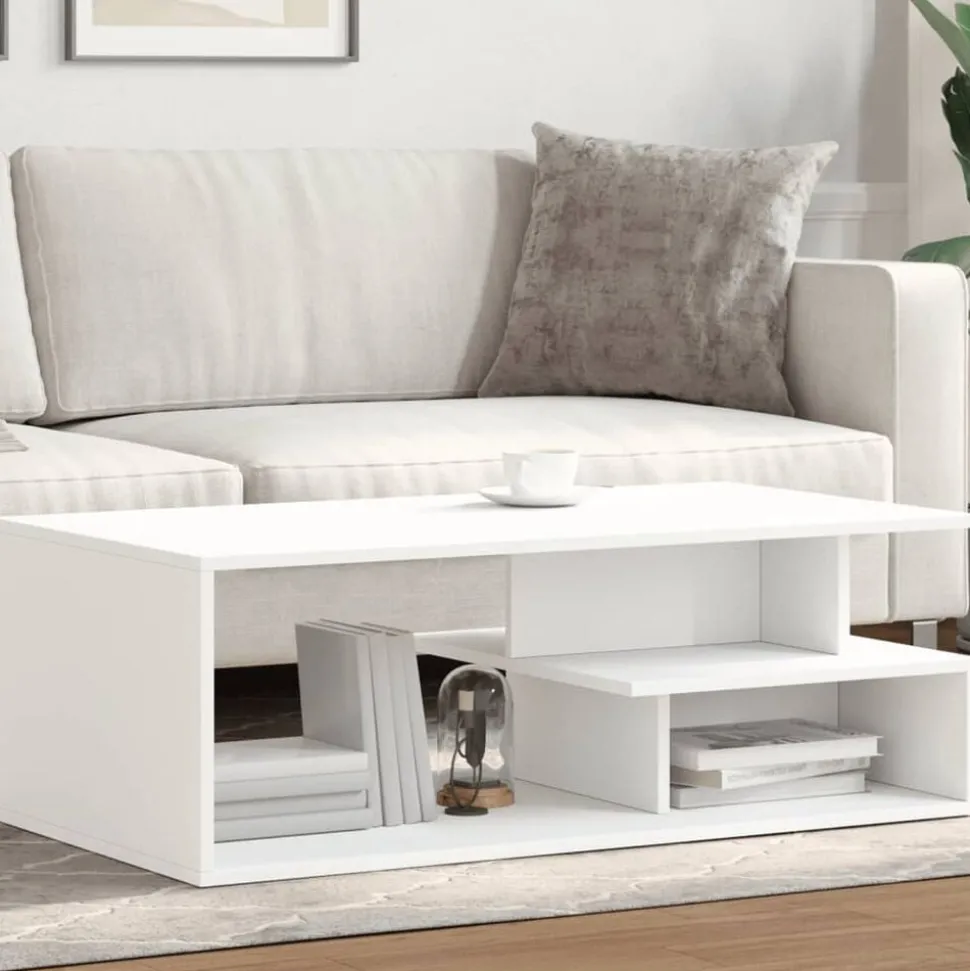 vidaXL Soffbord vit 102x55x35 cm konstruerat trä