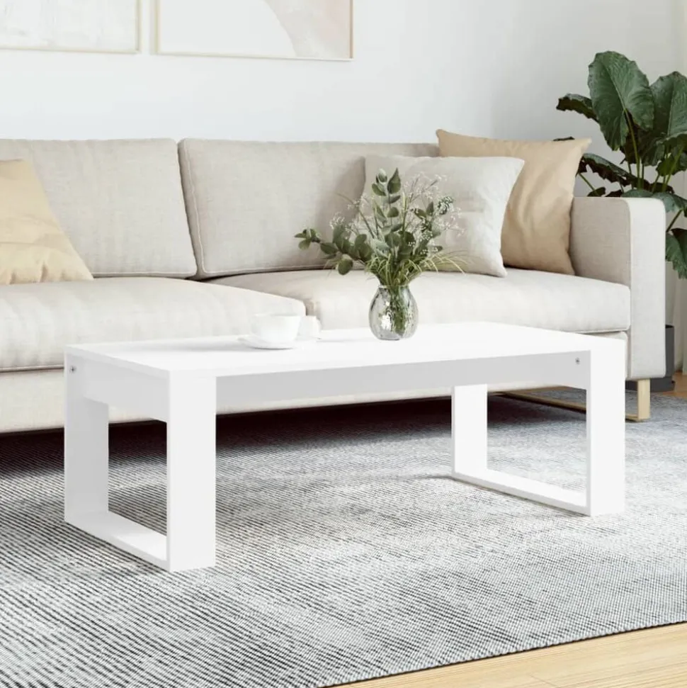 vidaXL Soffbord vit 102x50x35 cm konstruerat trä