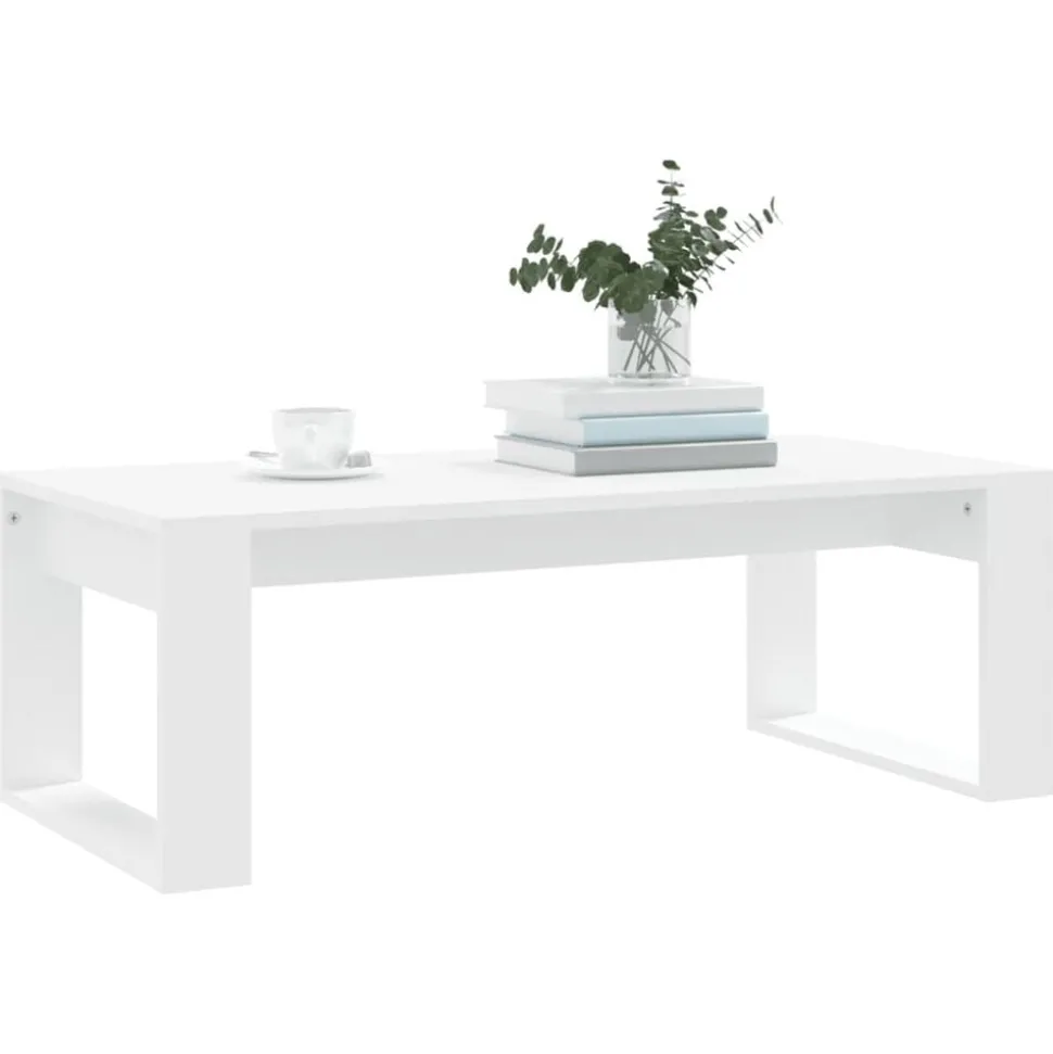 vidaXL Soffbord vit 102x50x35 cm konstruerat trä