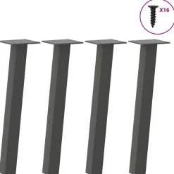 vidaXL Soffbordsben 4 st antracit 30 cm stål