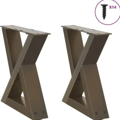 vidaXL Soffbordsben 2 st naturstål 30x(30-31,3) cm stål
