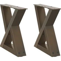 vidaXL Soffbordsben 2 st naturstål 30x(30-31,3) cm stål
