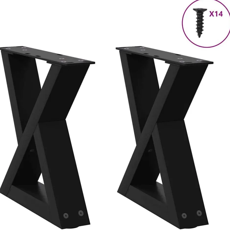 Discount vidaXL Soffbordsben 2 st a 30x(30-31,3) cm stål Svart
