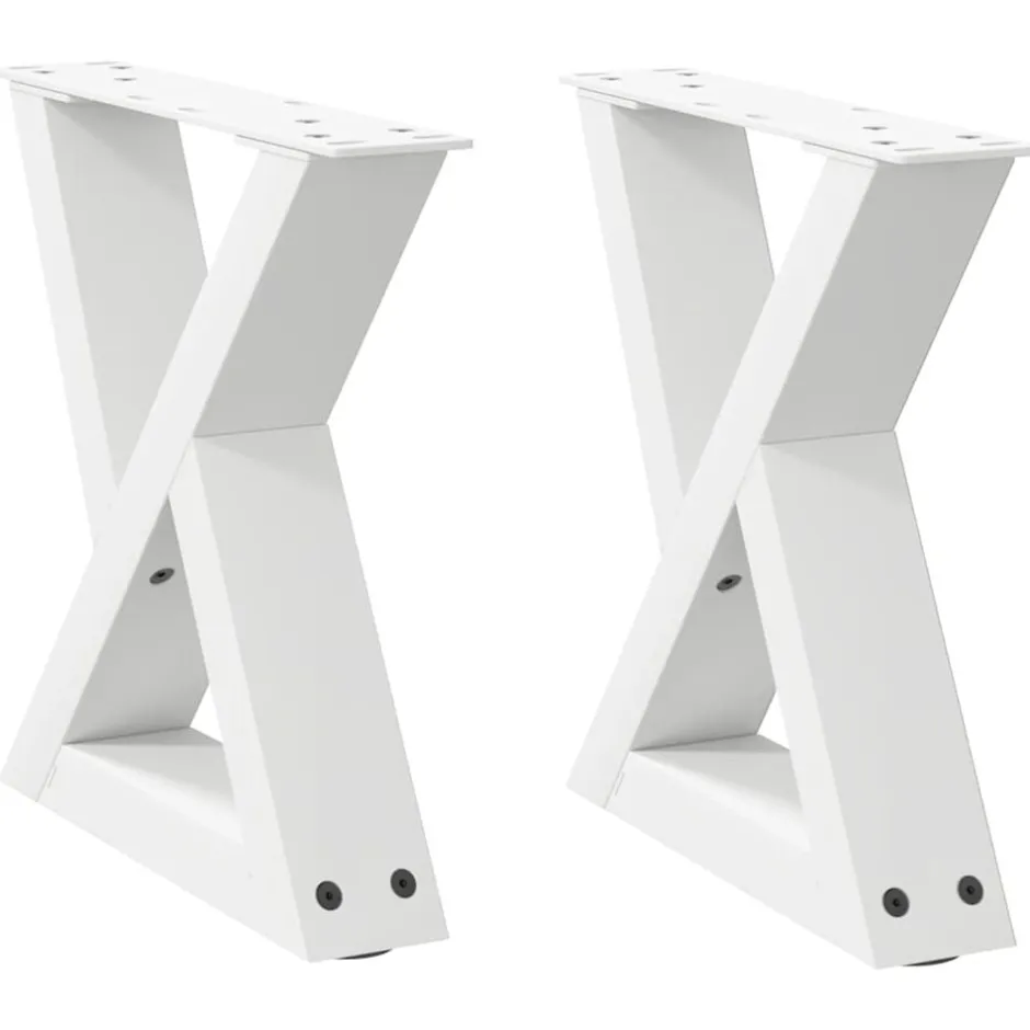 Discount vidaXL Soffbordsben 2 st a 30x(30-31,3) cm stål Vit