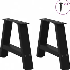 vidaXL Soffbordsben A-formade 2 st svarta 30x(30-31) cm stål