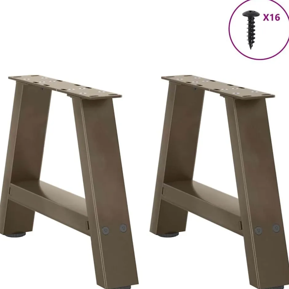 Sale vidaXL Soffbordsben A-formade 2 st 30x(30-31) cm stål Naturfärg