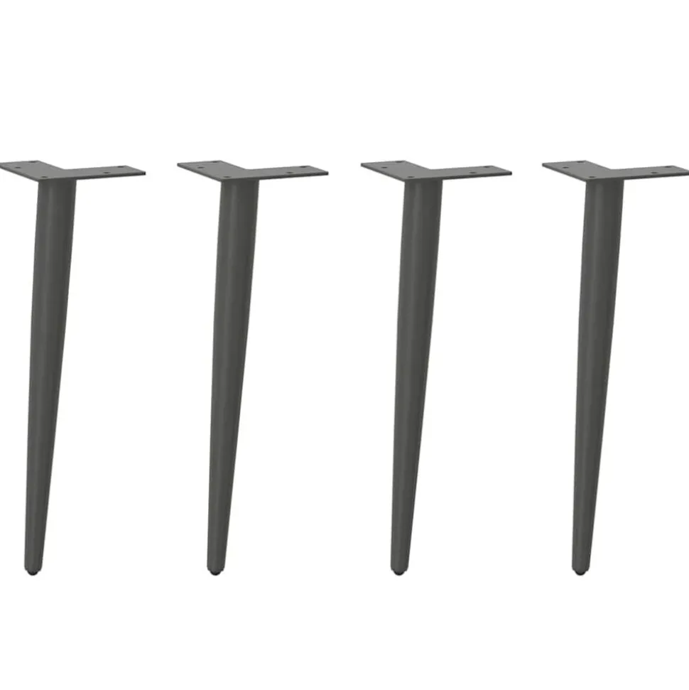 vidaXL Soffbordsben koniska 4 st antracit 30-31 cm stål