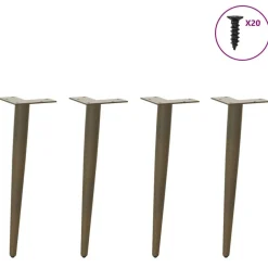 Discount vidaXL Soffbordsben koniska 4 st naturstål 30-31 cm stål Naturfärg