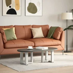 vidaXL Soffbordsben T-formade 2 st vita 30x25x(30-31) cm stål