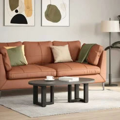 vidaXL Soffbordsben T-formade 2 st svarta 30x25x(30-31) cm stål