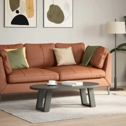 vidaXL Soffbordsben U-formade 2 st 30x(30-31) cm stål Antracit
