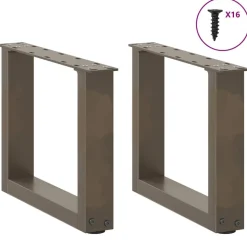 vidaXL Soffbordsben U-formade 2 st naturstål 30x(30-31) cm stål