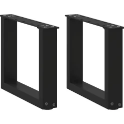 vidaXL Soffbordsben U-formade 2 st svarta 30x(30-31) cm stål