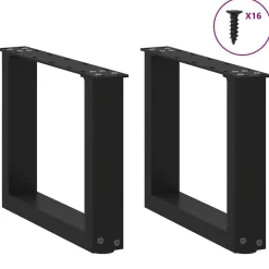 vidaXL Soffbordsben U-formade 2 st svarta 30x(30-31) cm stål