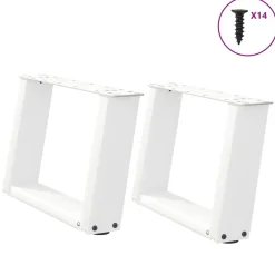 vidaXL Soffbordsben U-formade 2 st a 40x(30-31) cm stål Vit