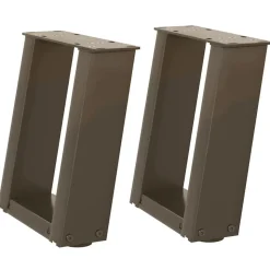 vidaXL Soffbordsben U-formade 2 st naturstål 30x(30-31) cm stål