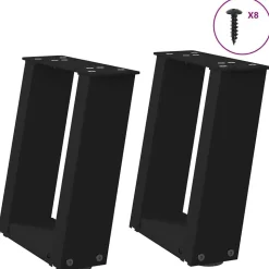 vidaXL Soffbordsben U-formade 2 st svarta 30x(30-31) cm stål