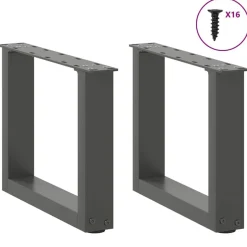 Best vidaXL Soffbordsben U-formade 2 st 30x(30-31) cm stål Antracit