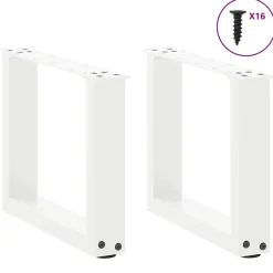 Hot vidaXL Soffbordsben U-formade 2 st a 30x(30-31) cm stål Vit