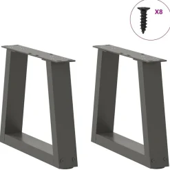 vidaXL Soffbordsben V-formade 2 st antracit 30x(30-31,3) cm stål