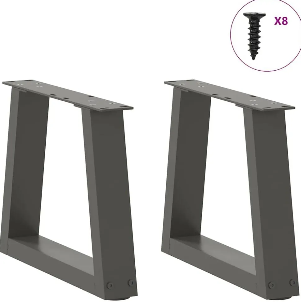 vidaXL Soffbordsben V-formade 2 st antracit 30x(30-31,3) cm stål