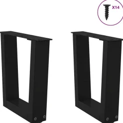 vidaXL Soffbordsben V-formade 2 st a 30x(30-31,3) cm stål Svart