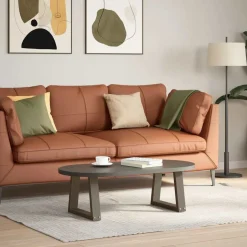 Outlet vidaXL Soffbordsben V-formade 2 st naturstål 30x(30-31,3) cm stål Naturfärg