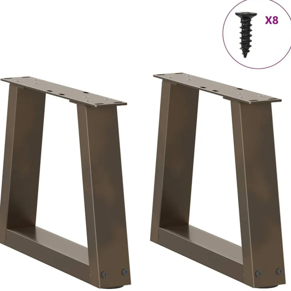 Outlet vidaXL Soffbordsben V-formade 2 st naturstål 30x(30-31,3) cm stål Naturfärg