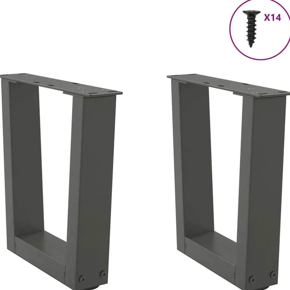Hot vidaXL Soffbordsben V-formade 2 st 30x(30-31,3) cm stål Antracit