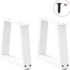 Best vidaXL Soffbordsben V-formade 2 st a 30x(30-31,3) cm stål Vit