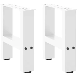 vidaXL Soffbordsben vita 2 st 30x(30-31) cm stål