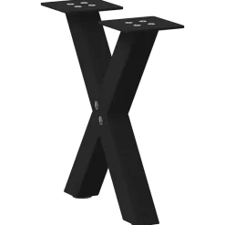 Best vidaXL Soffbordsben X-formade 2 st a 30x(30-31) cm stål Svart