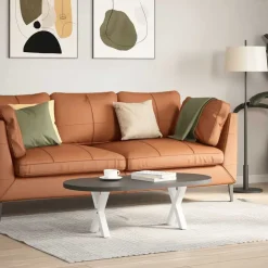 vidaXL Soffbordsben X-formade 2 st vita 30x(30-31) cm stål