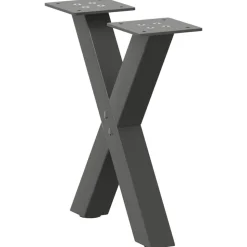 vidaXL Soffbordsben X-formade 2 st antracit 37x(30-31) cm stål