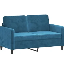 Discount vidaXL Soffgrupp 2 delar sammet Blå