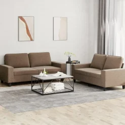 Discount vidaXL Soffgrupp 2 delar tyg Brun