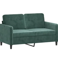 Discount vidaXL Soffgrupp 3 delar sammet Mörkgrön