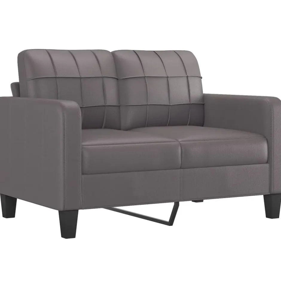 Discount vidaXL Soffgrupp med dynor 3 delar konstläder Grå
