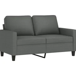 New vidaXL Soffgrupp med dynor 3 delar tyg Mörkgrå