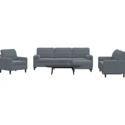 Clearance vidaXL Soffgrupp med dynor och bolster 4 delar sammet Mörkgrå