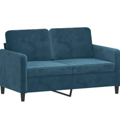 Clearance vidaXL Soffgrupp med dynor 3 delar sammet Blå