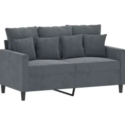 Clearance vidaXL Soffgrupp med dynor 2 delar sammet Mörkgrå