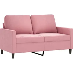 Best vidaXL Soffgrupp med dynor 3 delar sammet Rosa